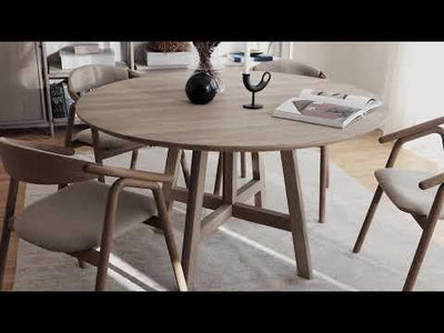 Optic Wooden Round Dining Table / Kristensen / Milola.ch