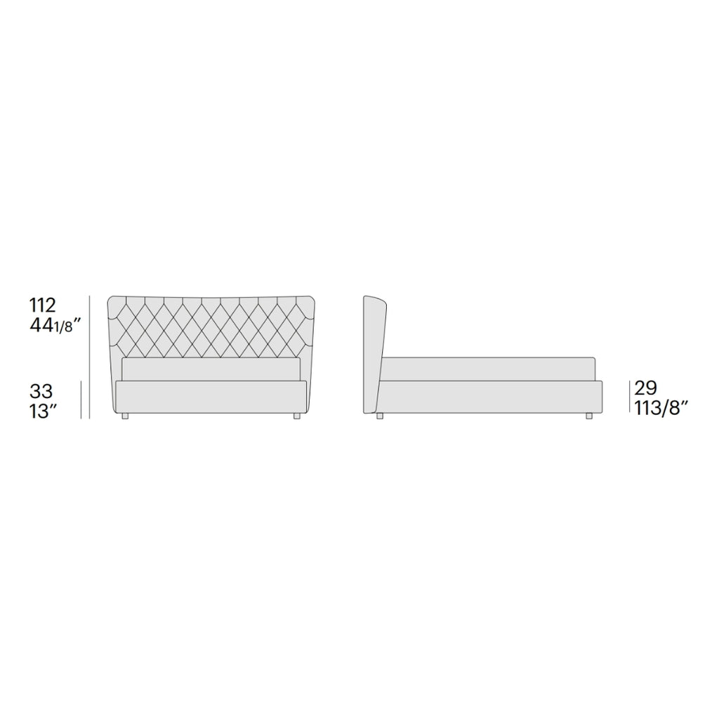 Selene Storage Bed - Classic Upholstered Bed - Diagram - Bolzan | Milola