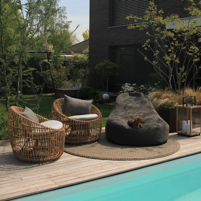 COZY - Outdoor Bean Bag Chair in Dark Grey Fabric - Cane-Line | Milola