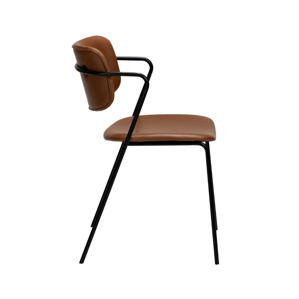 ZED-Dining Chair-Brown-Leather-Danform | Milola