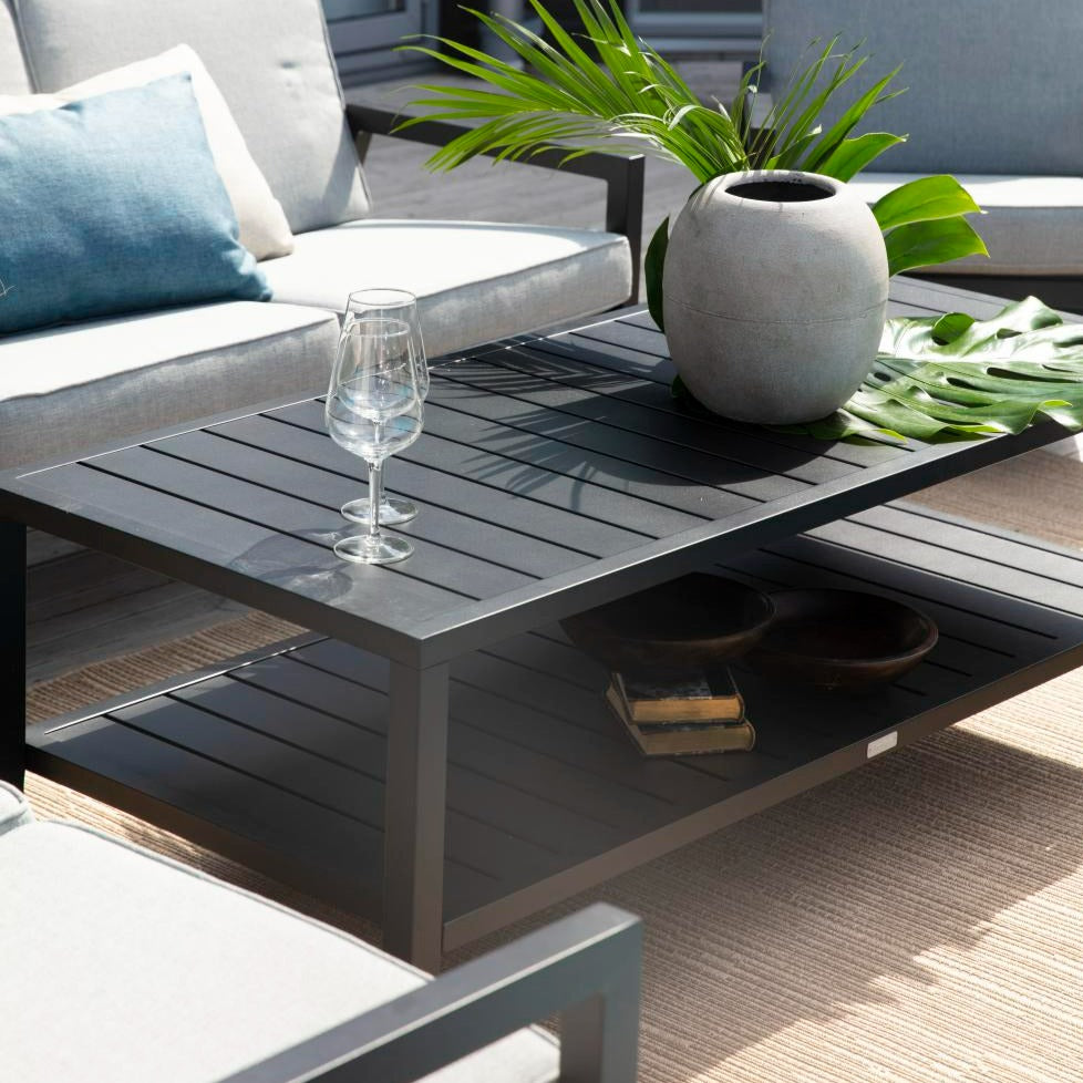 Belfort Garden Lounge Set - 3 Seater Sofa with 2 Reclining Chairs, Footstools and Coffee Table