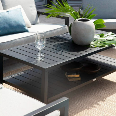 Belfort Garden Lounge Set - 3 Seater Sofa with 2 Reclining Chairs, Footstools and Coffee Table