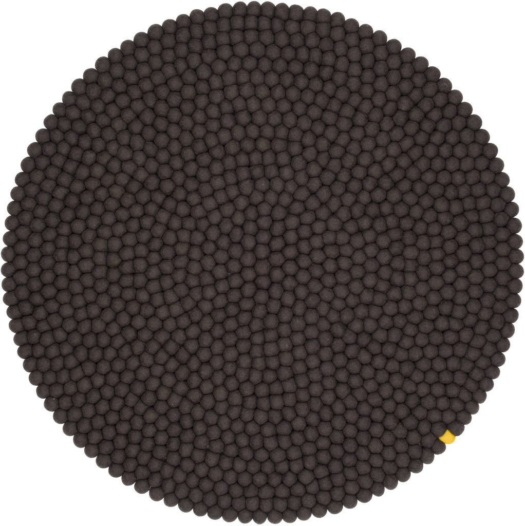 ANTHRACITE BIG ONE Runde Filzkugelteppiche