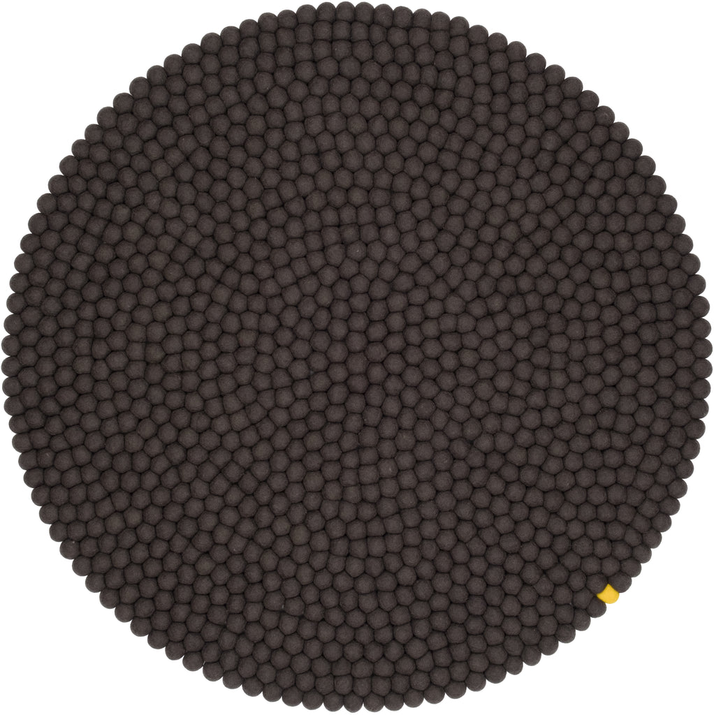 Tapis ronds en boules de feutre ANTHRACITE BIG ONE