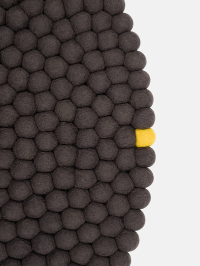 ANTHRACITE BIG ONE Round Felt Ball Rugs