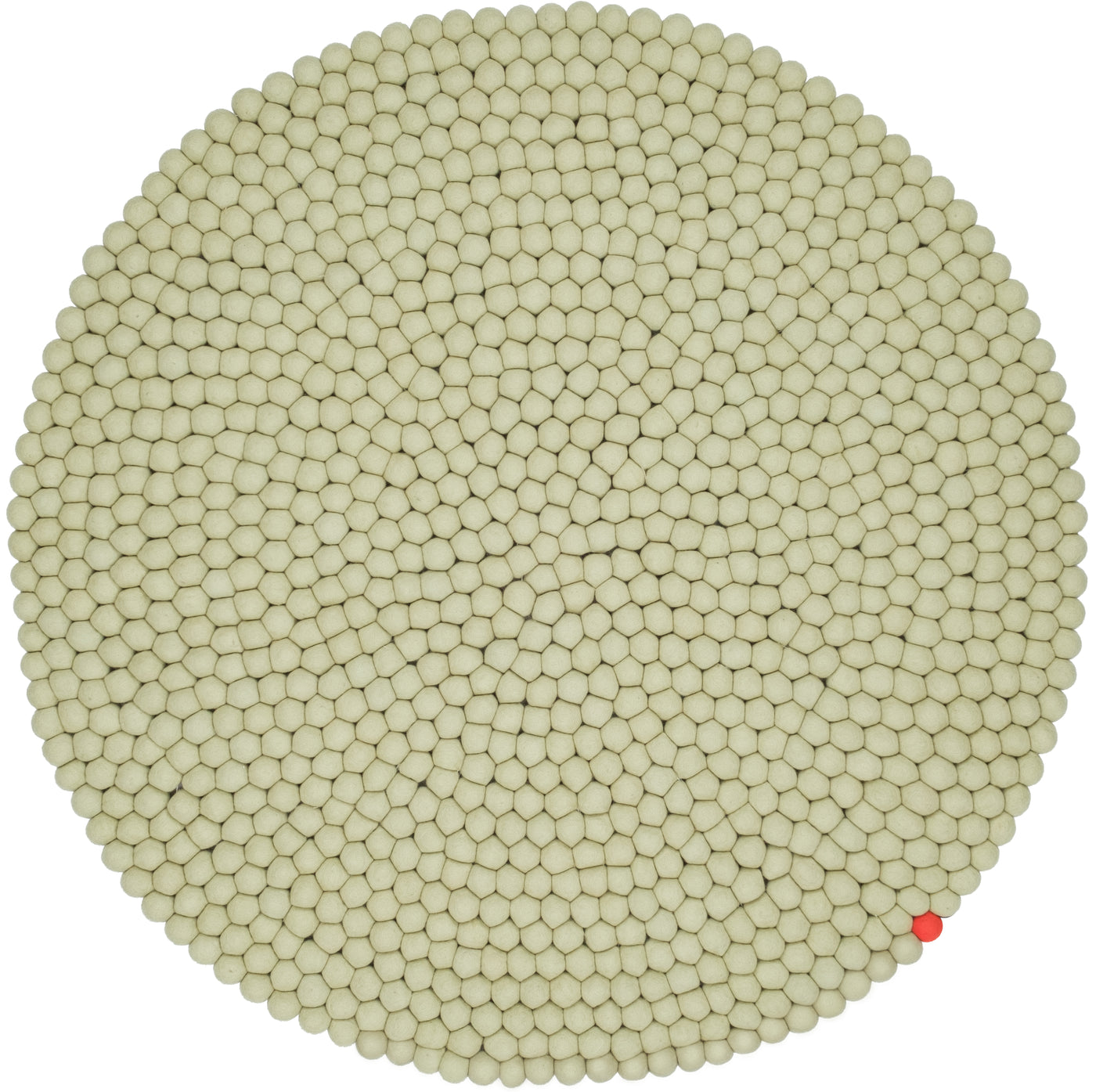 Green-Beige Big One Round Felt Ball Rugs