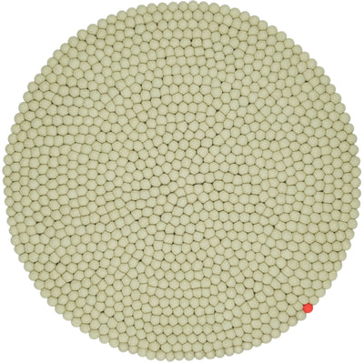 GREEN-BEIGE Big One Round Felt Ball Rugs