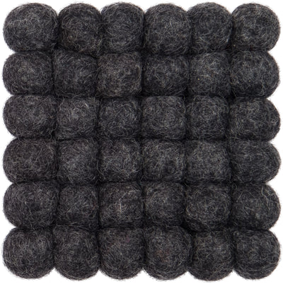 HUGO Felt Ball Rectangle Rug in Dark Grey - MyFelt | Milola