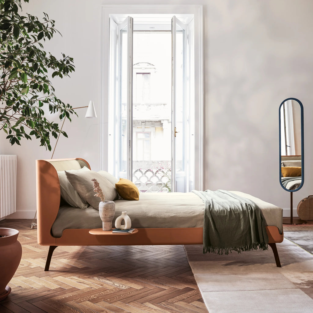 GABRI - Leather Bed - Scandinavian Design - Bolzan | Milola 