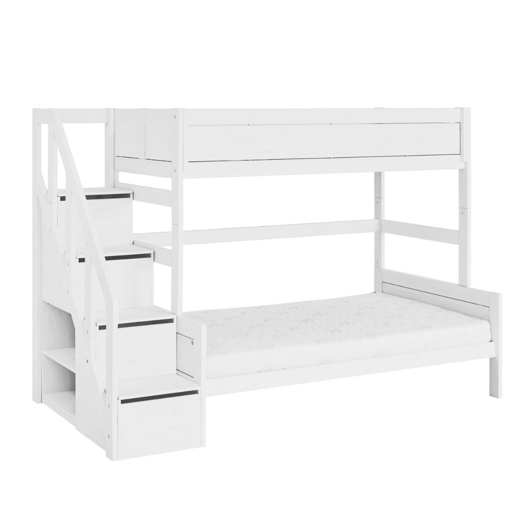 Family Bunk Bed with Stepladder in White - Lifetime Kidsrooms | Milola