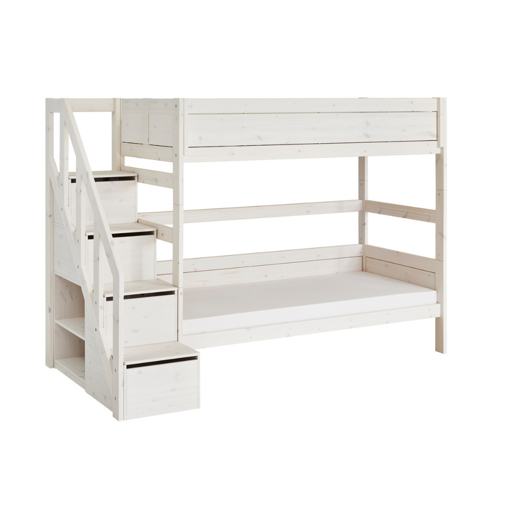 BUNK BED with Stepladder - in White-Wash - Lifetime Kidsrooms | Milola