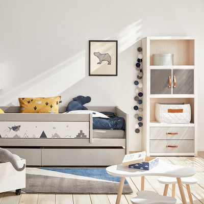 Modular Bookcases with 3 shelves - in WhiteWash - Lifetime Kidsrooms | Milola