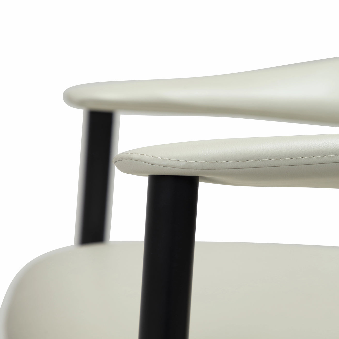 Rover Dining Chair - Art. Leather, Black Metal Legs