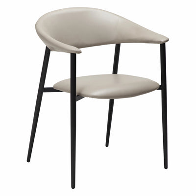 Rover Dining Chair - Art. Leather, Black Metal Legs