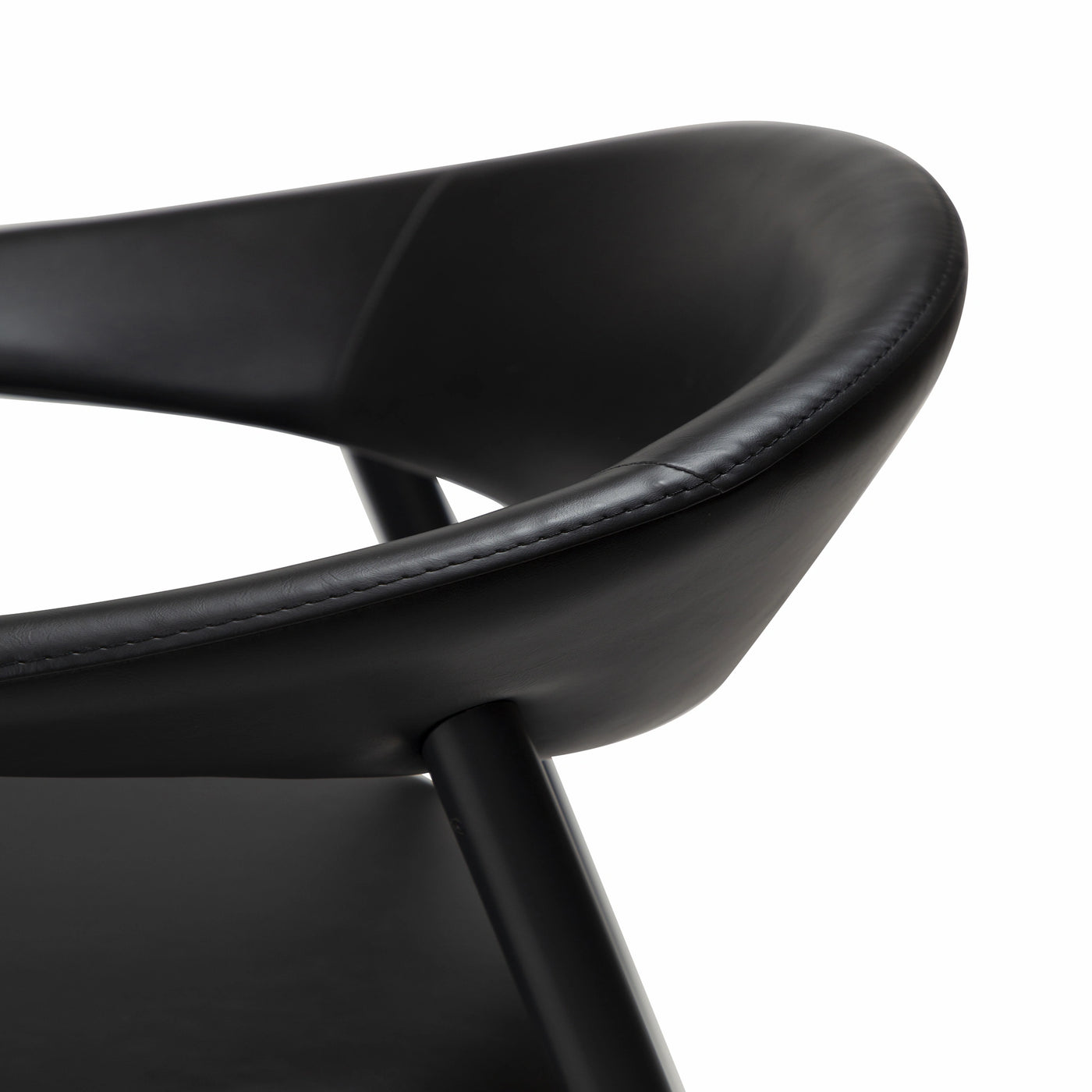 Rover Dining Chair - Art. Leather, Black Metal Legs