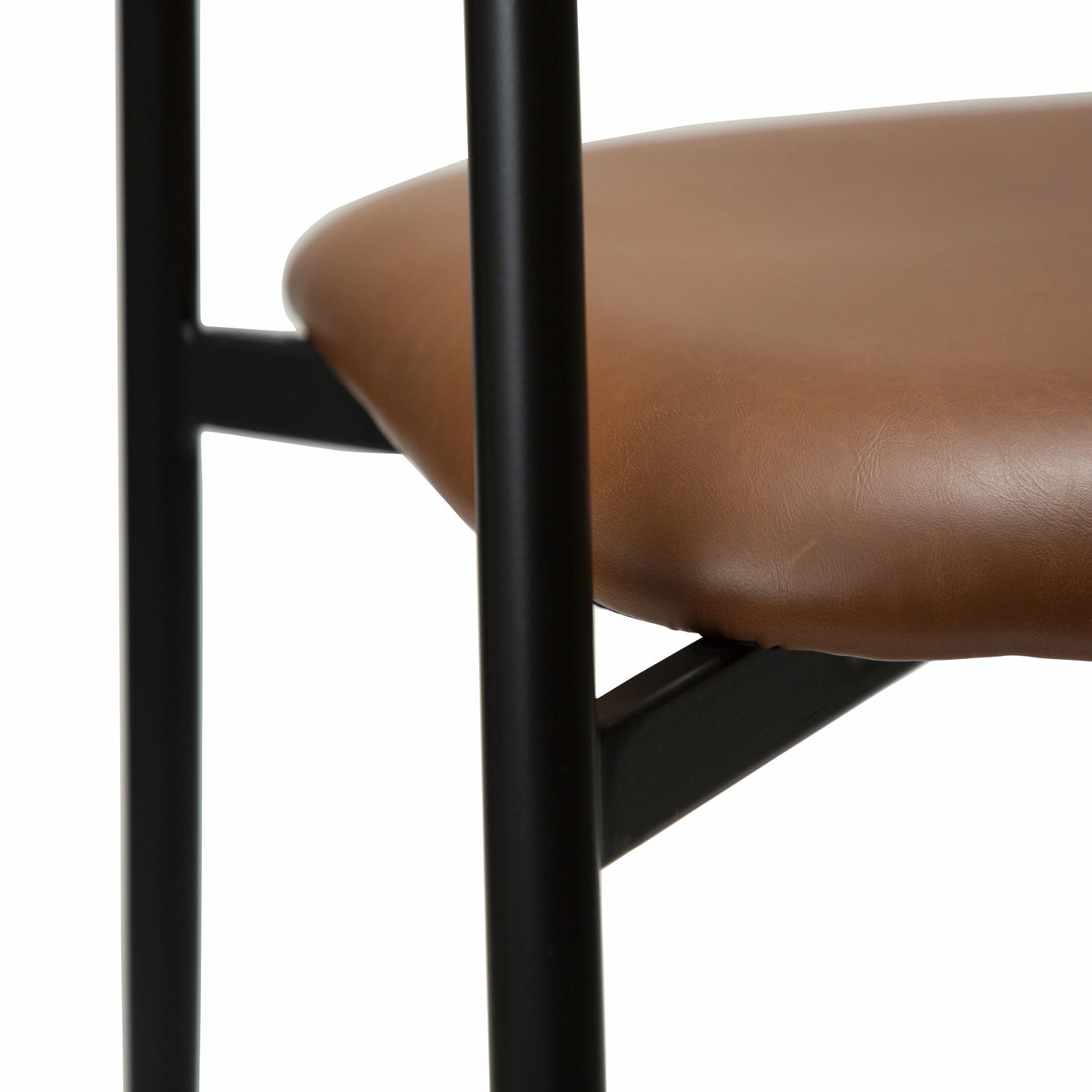 Rover Dining Chair - Art. Leather, Black Metal Legs